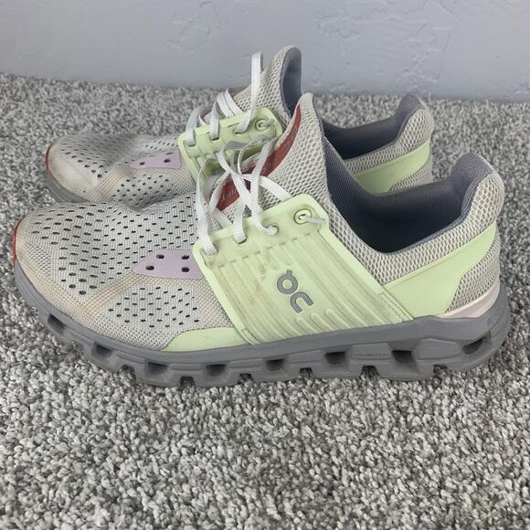 On Cloudswift Running Shoes Womens Size 9 White Green Mesh CloudTec 41.98921 - Picture 3 of 11